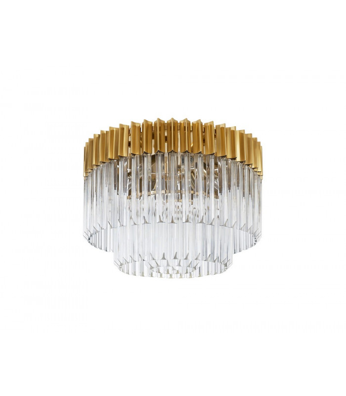Ceiling Round 7 Light E14 Brass Clear Glass Item Weight: 15.3kg-4