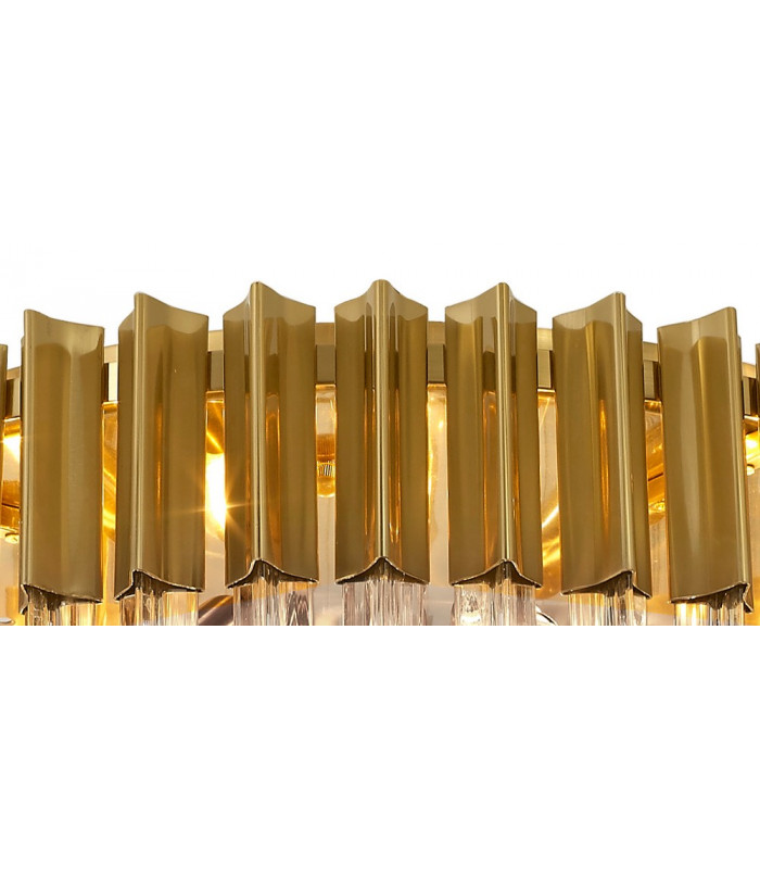 Ceiling Round 7 Light E14 Brass Clear Glass Item Weight: 15.3kg-5