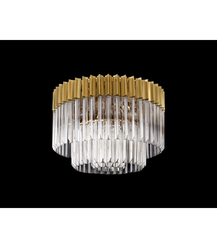 Ceiling Round 7 Light E14 Brass Clear Glass Item Weight: 15.3kg-8
