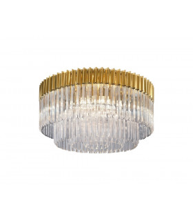 Ceiling Round 12 Light E14 Brass Clear Glass Item Weight: 28.4kg-1