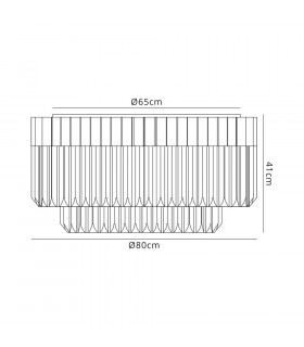 Ceiling Round 12 Light E14 Brass Clear Glass Item Weight: 28.4kg-2