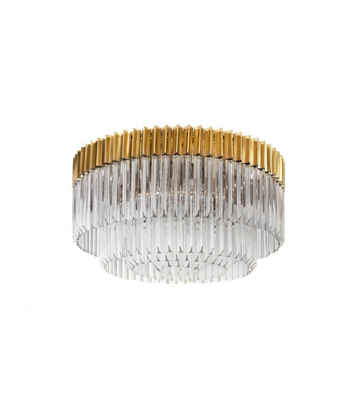 Ceiling Round 12 Light E14 Brass Clear Glass Item Weight: 28.4kg-4
