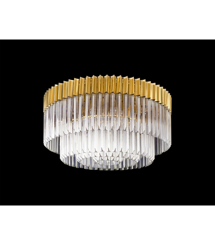 Ceiling Round 12 Light E14 Brass Clear Glass Item Weight: 28.4kg-8