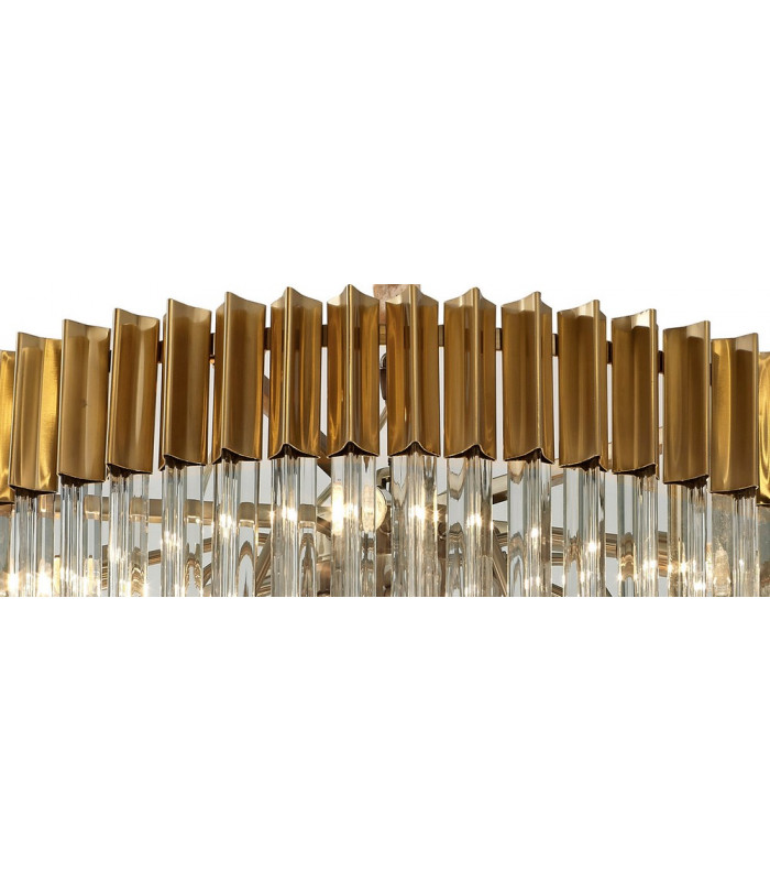 Pendant Round 5 Tier 18 Light E14 Brass Clear Glass Item Weight: 30.2kg-7