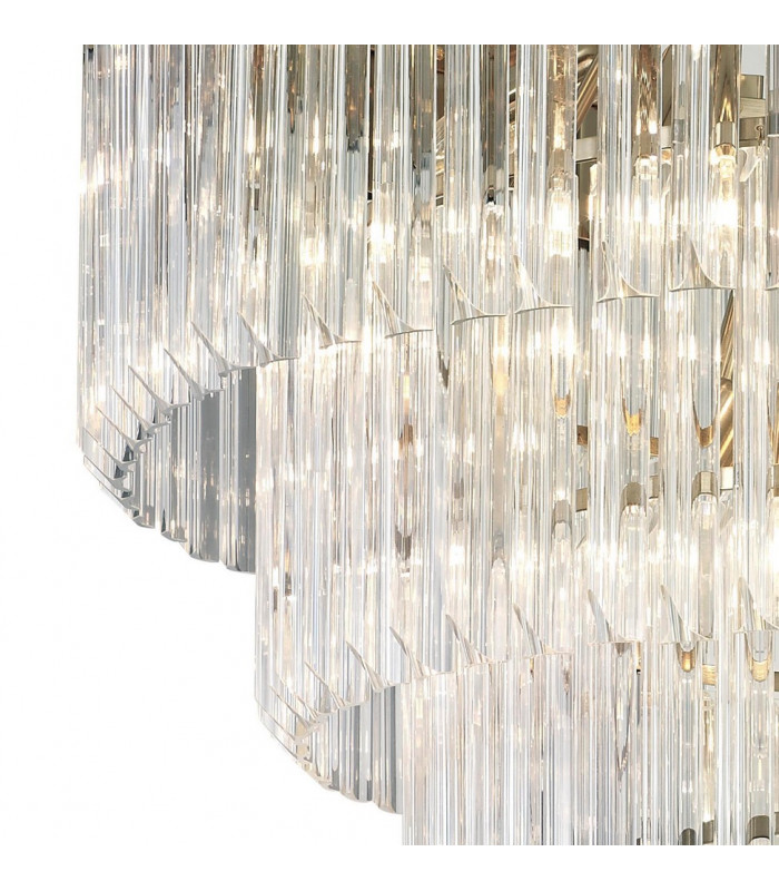 Pendant Round 5 Tier 18 Light E14 Brass Clear Glass Item Weight: 30.2kg-8