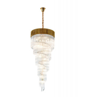 Pendant Round 5 Tier 23 Light E14 Brass Clear Glass Item Weight: 56.2kg-1