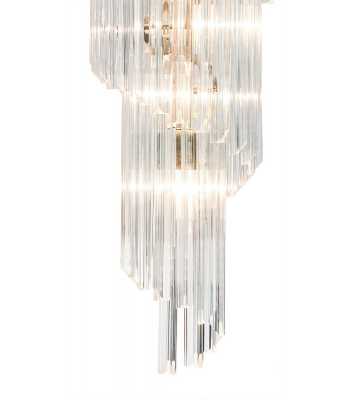 Pendant Round 5 Tier 23 Light E14 Brass Clear Glass Item Weight: 56.2kg-8