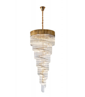 Pendant Round 7 Tier 31 Light E14 Brass Clear Glass Item Weight: 92.7kg-1