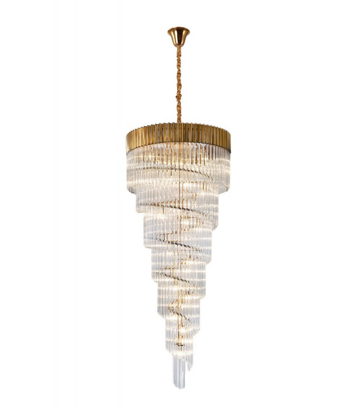 Pendant Round 7 Tier 31 Light E14 Brass Clear Glass Item Weight: 92.7kg-1