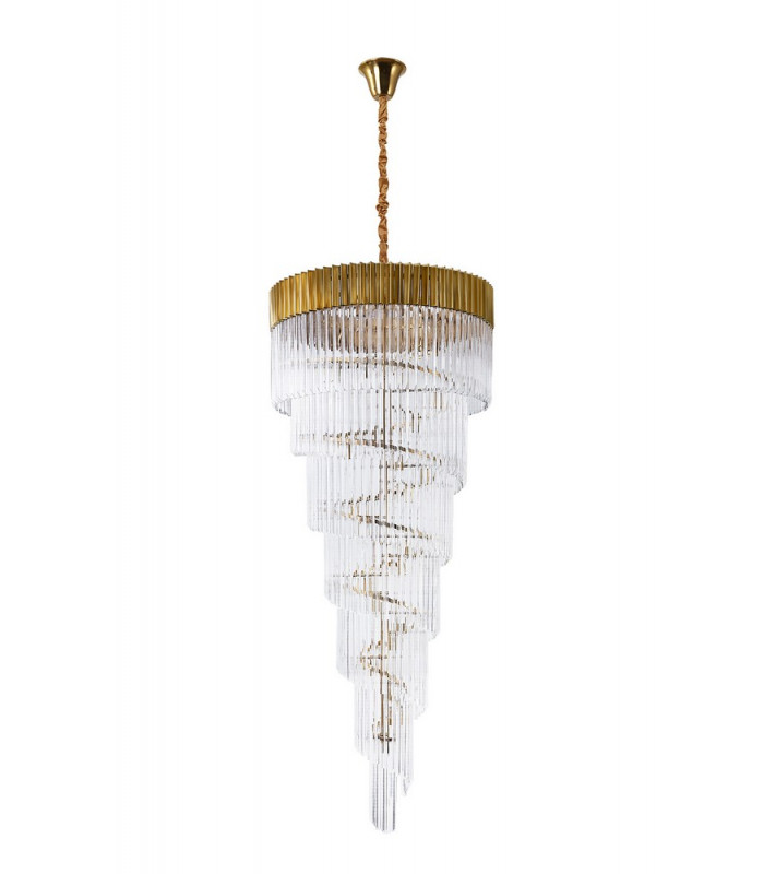 Pendant Round 7 Tier 31 Light E14 Brass Clear Glass Item Weight: 92.7kg-4