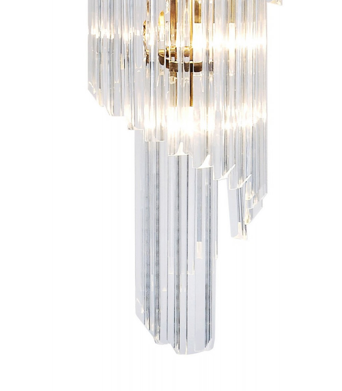 Pendant Round 7 Tier 31 Light E14 Brass Clear Glass Item Weight: 92.7kg-7