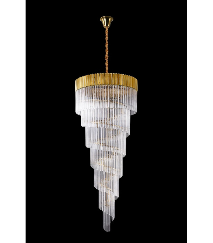 Pendant Round 7 Tier 31 Light E14 Brass Clear Glass Item Weight: 92.7kg-9
