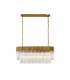 Pendant Rectangle 5 Light E14 Brass Clear Glass Item Weight: 21.2kg-1
