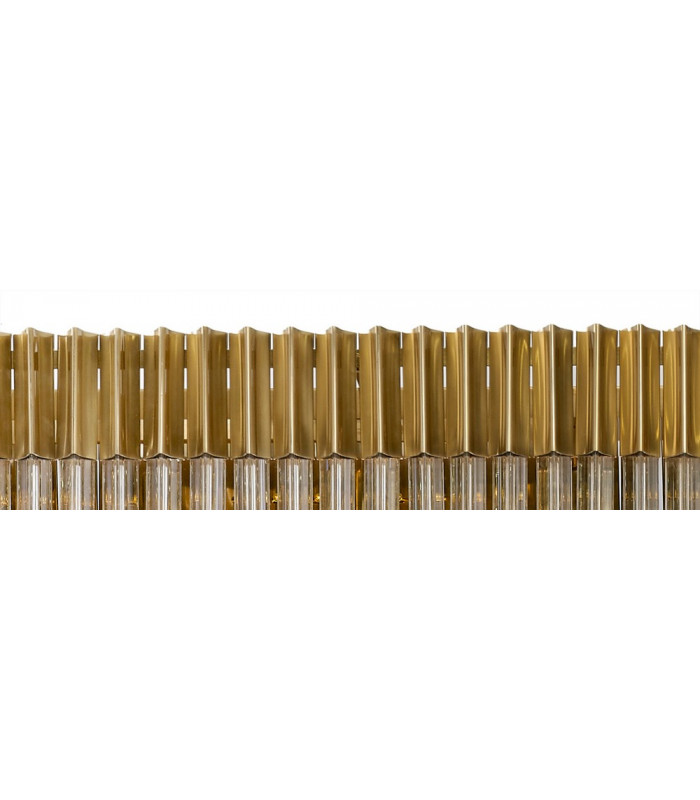 Pendant Rectangle 5 Light E14 Brass Clear Glass Item Weight: 21.2kg-5