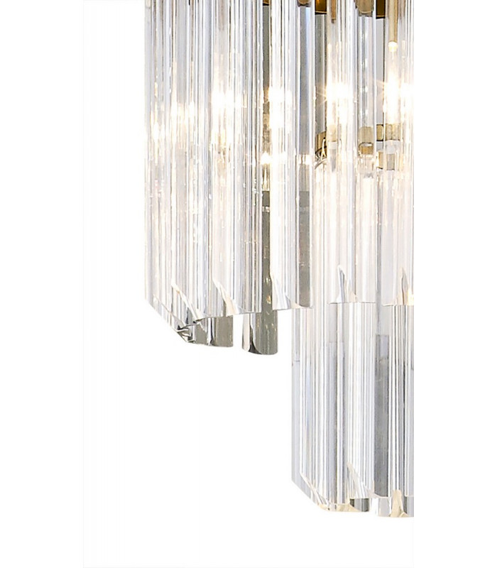 Pendant Rectangle 5 Light E14 Brass Clear Glass Item Weight: 21.2kg-6