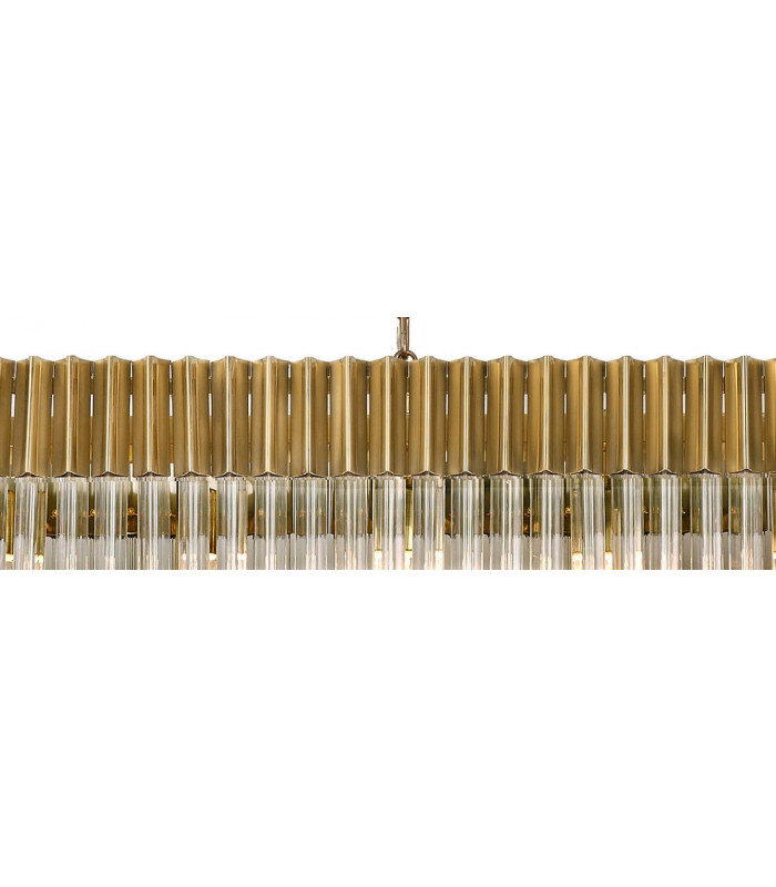 Pendant Rectangle 7 Light E14 Brass Clear Glass Item Weight: 28kg-5