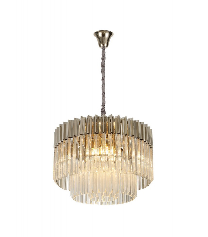 Pendant Round 8 Light E14 Polished Nickel Clear Glass Item Weight: 17.3kg-1