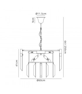 Pendant Round 8 Light E14 Polished Nickel Clear Glass Item Weight: 17.3kg-2