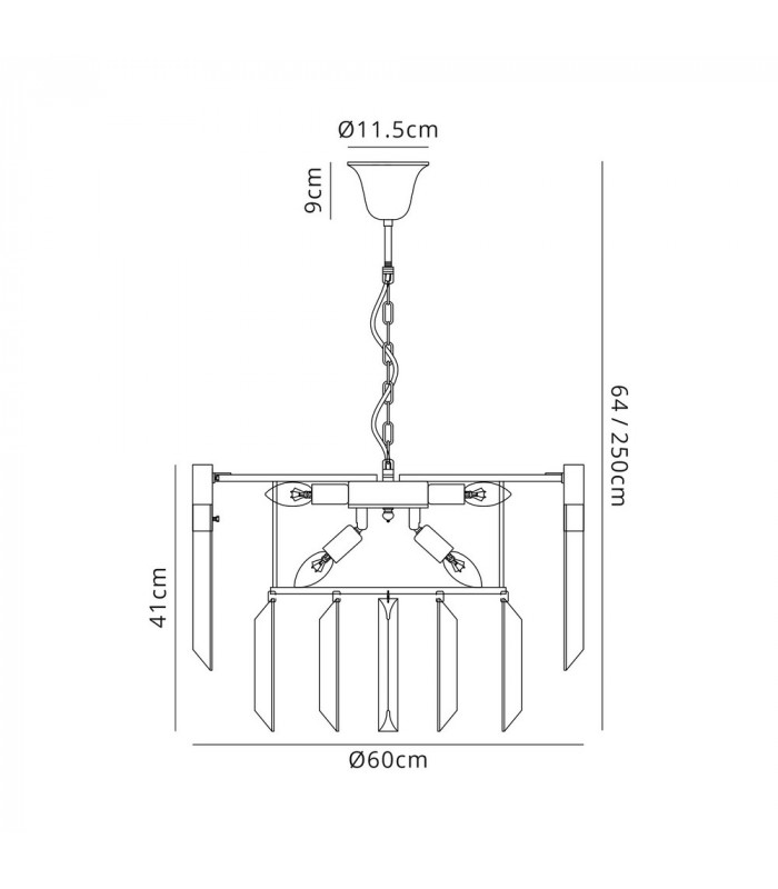 Pendant Round 8 Light E14 Polished Nickel Clear Glass Item Weight: 17.3kg-2