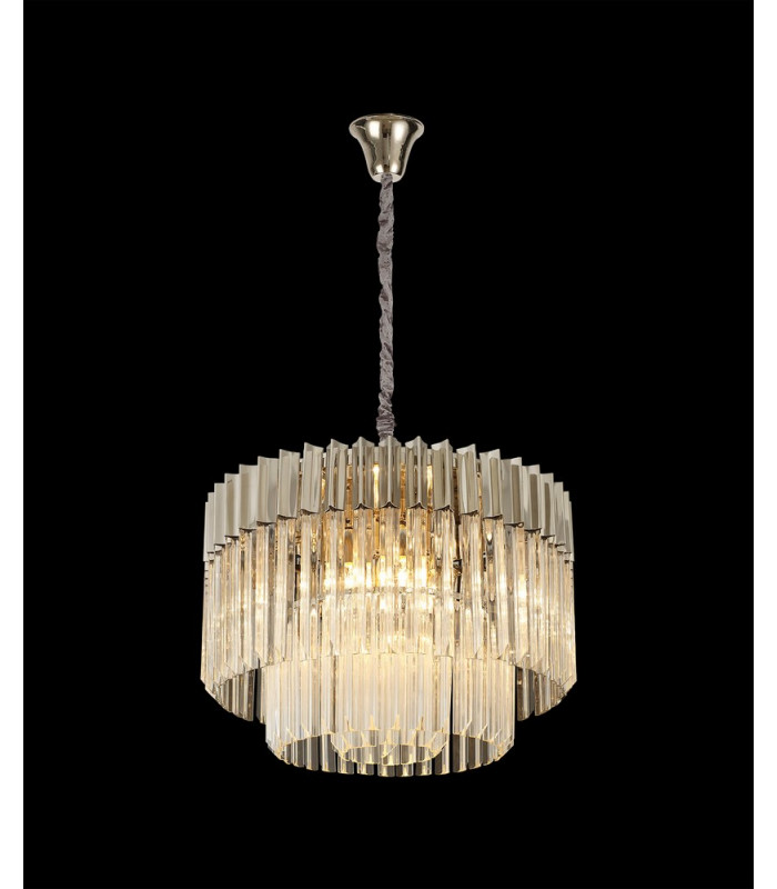 Pendant Round 8 Light E14 Polished Nickel Clear Glass Item Weight: 17.3kg-3