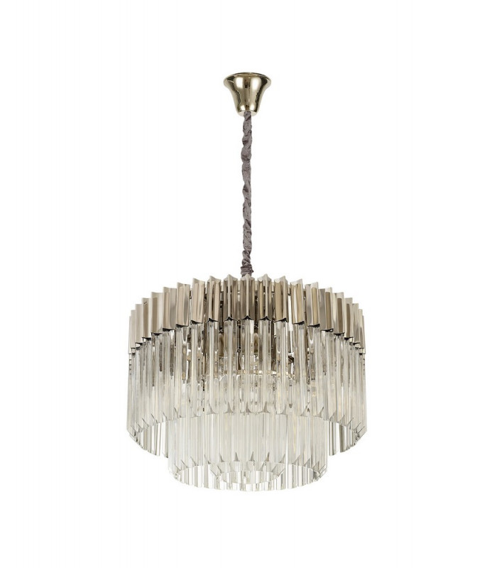 Pendant Round 8 Light E14 Polished Nickel Clear Glass Item Weight: 17.3kg-4