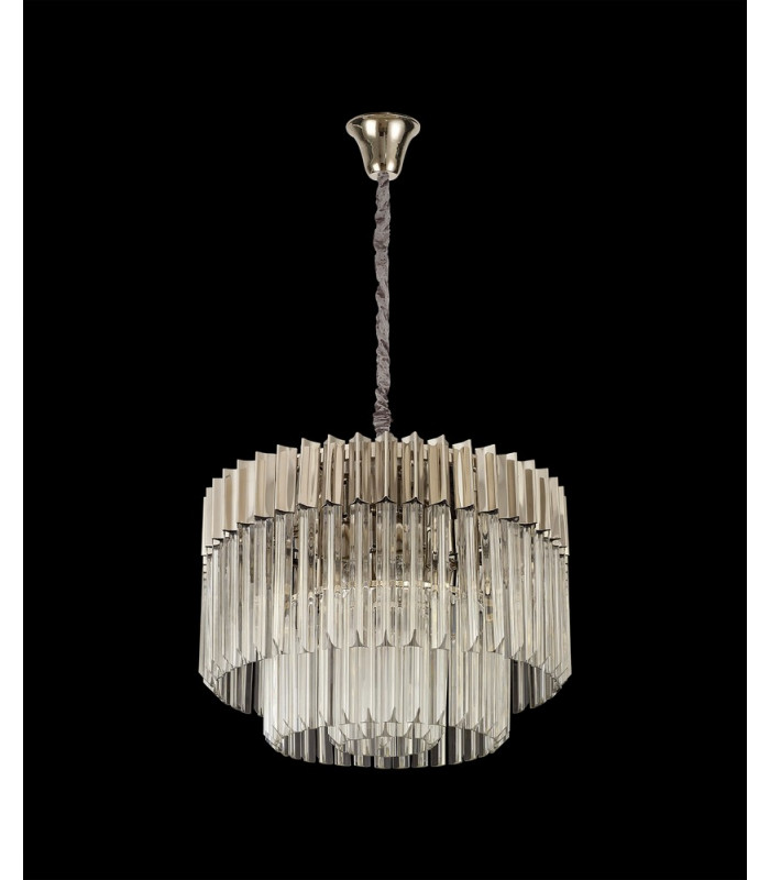 Pendant Round 8 Light E14 Polished Nickel Clear Glass Item Weight: 17.3kg-9