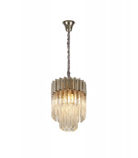 Pendant Round 4 Light E14 Polished Nickel Clear Glass-1