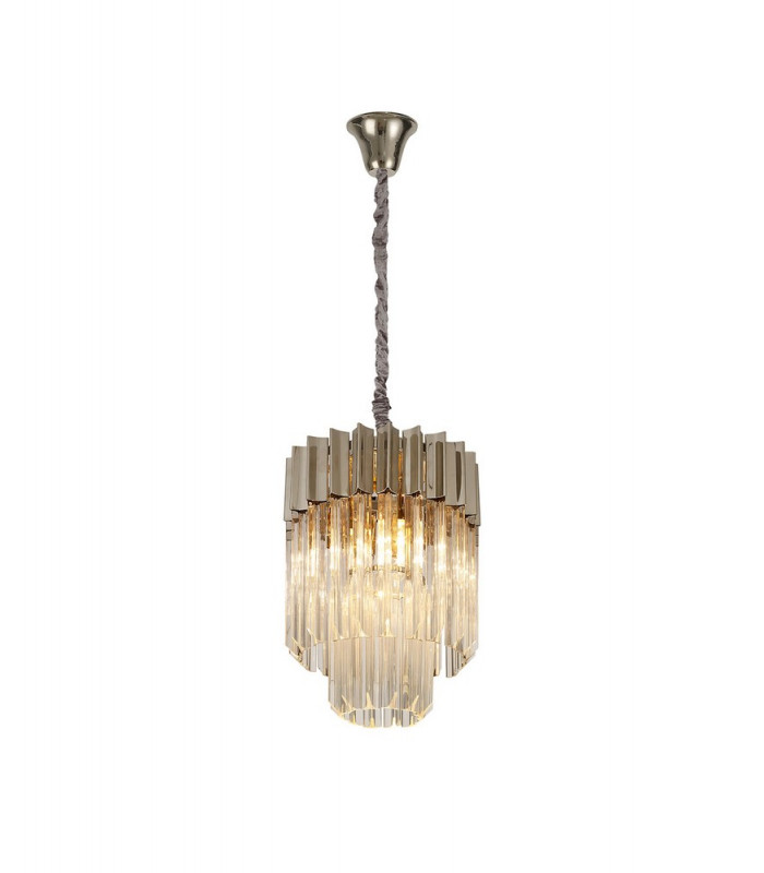 Pendant Round 4 Light E14 Polished Nickel Clear Glass-1