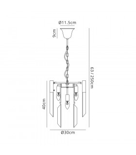 Pendant Round 4 Light E14 Polished Nickel Clear Glass-2
