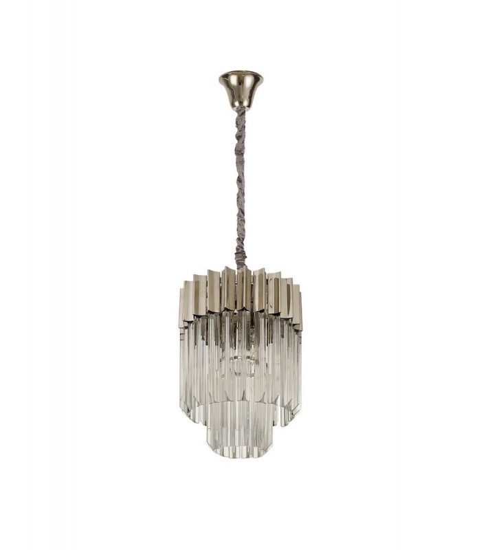 Pendant Round 4 Light E14 Polished Nickel Clear Glass-4