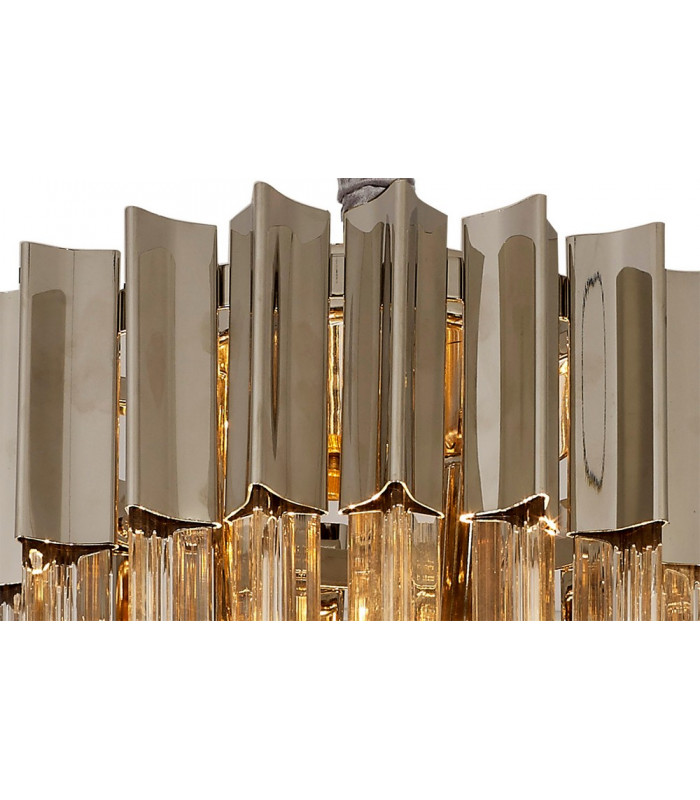 Pendant Round 4 Light E14 Polished Nickel Clear Glass-5