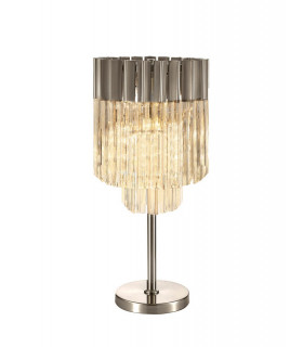Table Lamp 3 Light E14 Polished Nickel Clear Glass-1