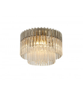 Ceiling Round 7 Light E14 Polished Nickel Clear Glass