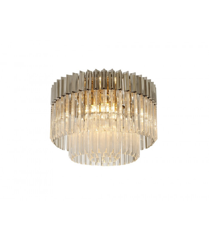 Ceiling Round 7 Light E14 Polished Nickel Clear Glass