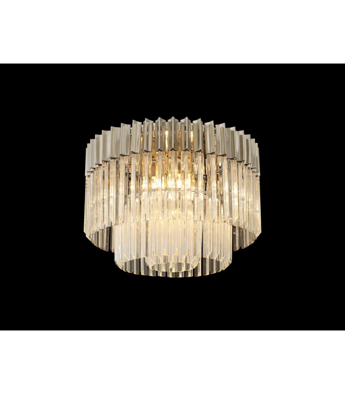 Ceiling Round 7 Light E14 Polished Nickel Clear Glass