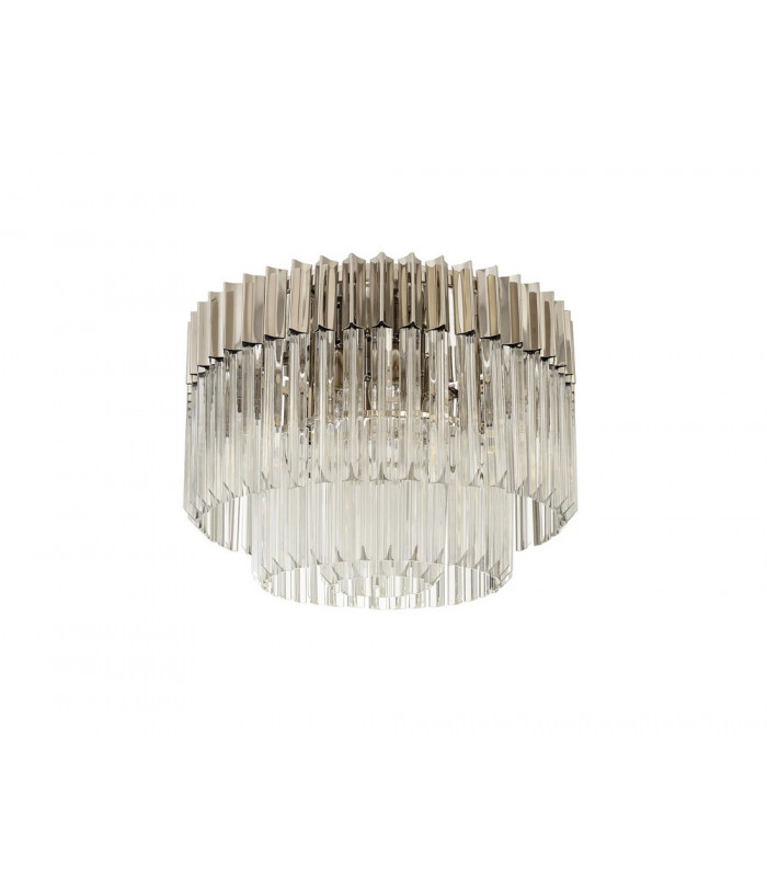 Ceiling Round 7 Light E14 Polished Nickel Clear Glass