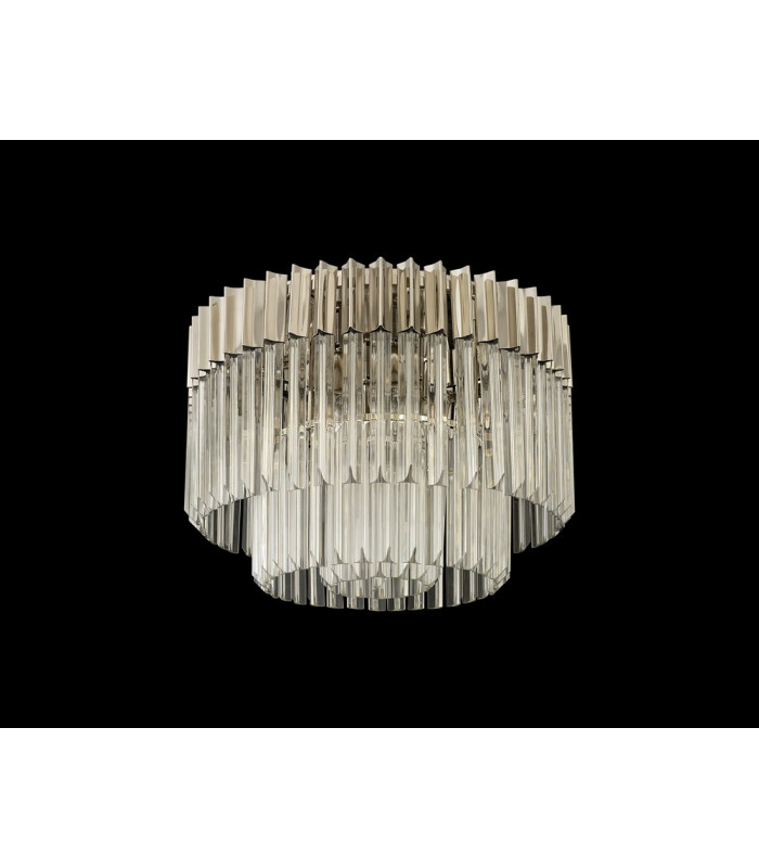 Ceiling Round 7 Light E14 Polished Nickel Clear Glass