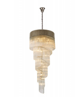 Pendant Round 5 Tier 23 Light E14 Polished Nickel Clear Glass Item Weight: 56.2kg-1
