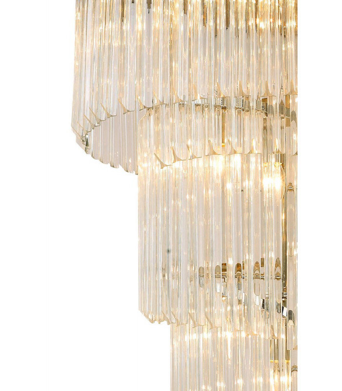Pendant Round 5 Tier 23 Light E14 Polished Nickel Clear Glass Item Weight: 56.2kg-6
