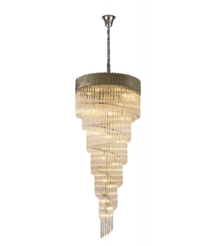 Pendant Round 7 Tier 31 Light E14 Polished Nickel Clear Glass Item Weight: 92.7kg-1