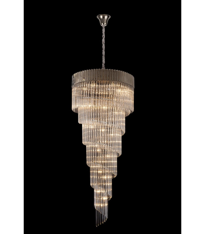 Pendant Round 7 Tier 31 Light E14 Polished Nickel Clear Glass Item Weight: 92.7kg-3