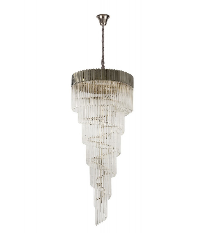 Pendant Round 7 Tier 31 Light E14 Polished Nickel Clear Glass Item Weight: 92.7kg-6
