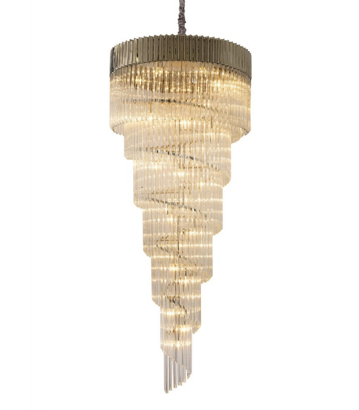 Pendant Round 7 Tier 31 Light E14 Polished Nickel Clear Glass Item Weight: 92.7kg-7