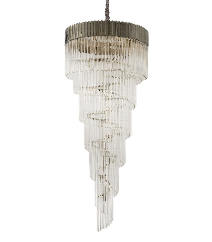Pendant Round 7 Tier 31 Light E14 Polished Nickel Clear Glass Item Weight: 92.7kg-8