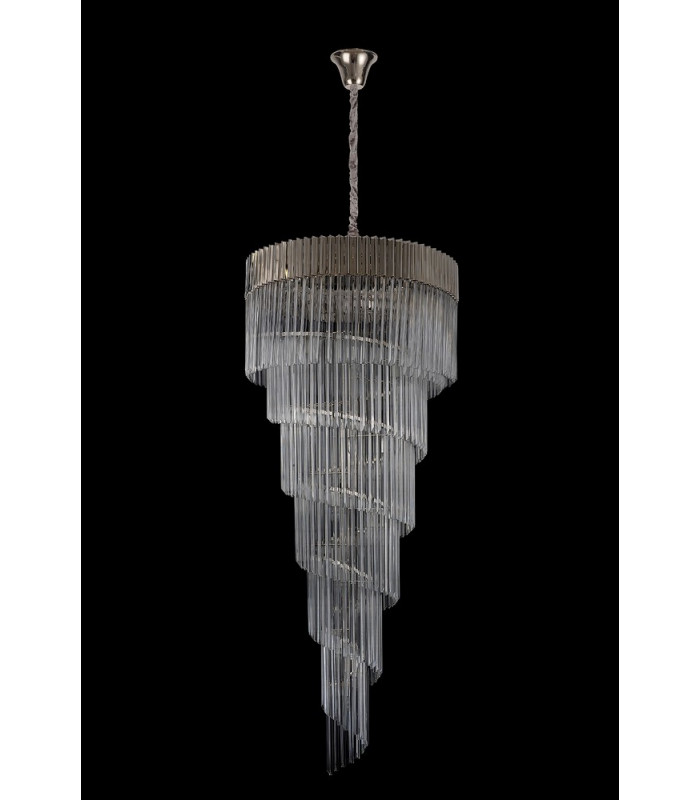 Pendant Round 7 Tier 31 Light E14 Polished Nickel Clear Glass Item Weight: 92.7kg-11