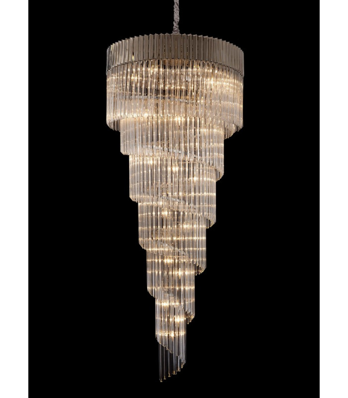 Pendant Round 7 Tier 31 Light E14 Polished Nickel Clear Glass Item Weight: 92.7kg-12