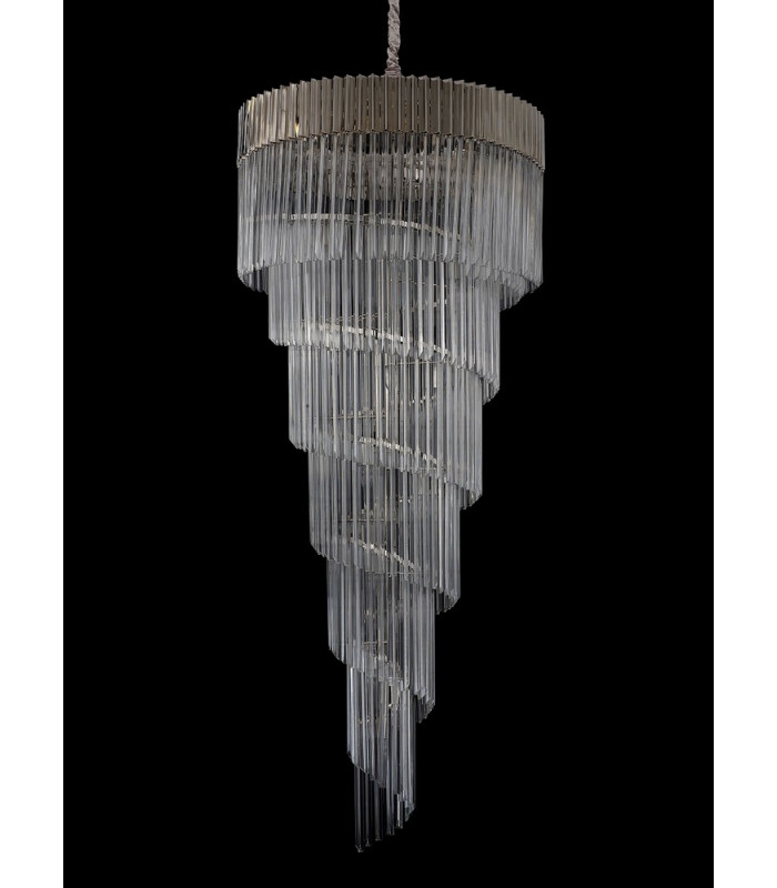 Pendant Round 7 Tier 31 Light E14 Polished Nickel Clear Glass Item Weight: 92.7kg-13