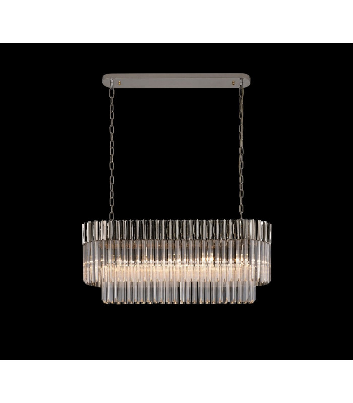 Pendant Rectangle 5 Light E14 Polished Nickel Clear Glass Item Weight: 21.2kg-3