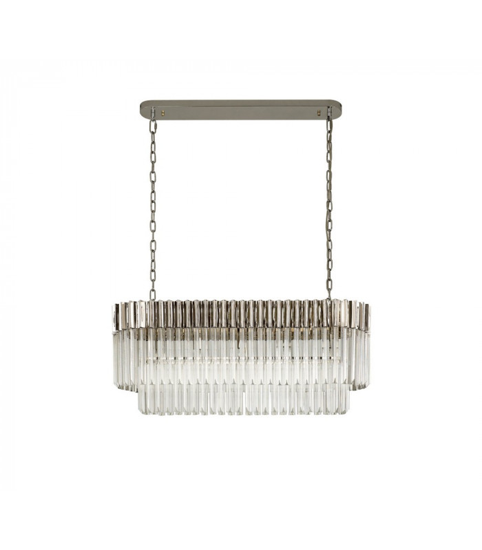 Pendant Rectangle 5 Light E14 Polished Nickel Clear Glass Item Weight: 21.2kg-4