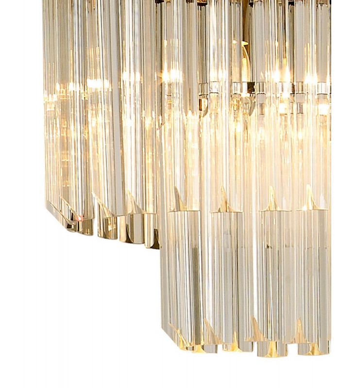 Pendant Rectangle 5 Light E14 Polished Nickel Clear Glass Item Weight: 21.2kg-6